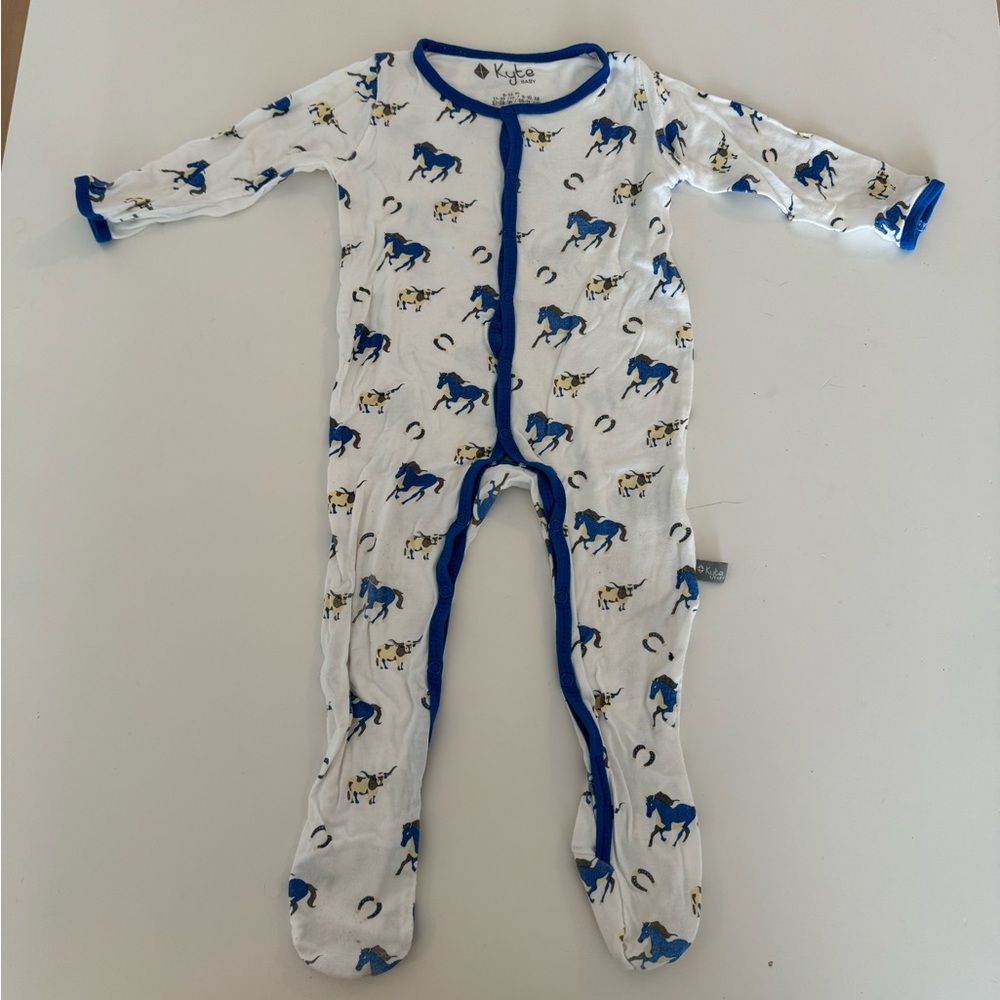 Horse & Bull Buttoned Bamboo Onesie